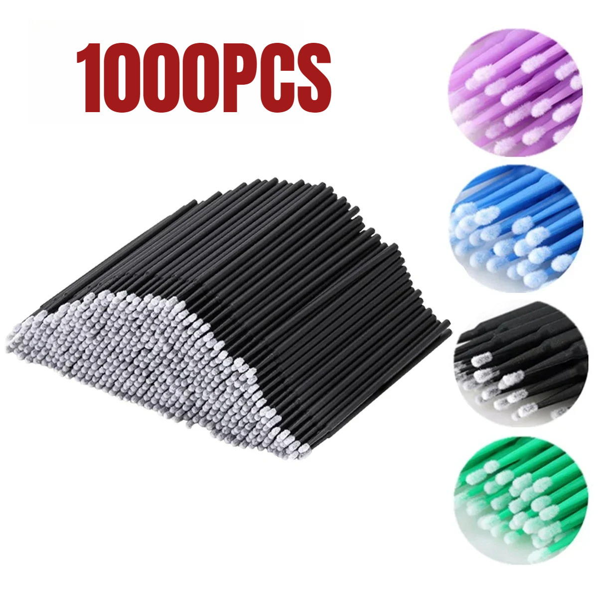 Eyelash Extension Remover - 1000/500PCS Eyelash Cleaning Brush Highly Colorful