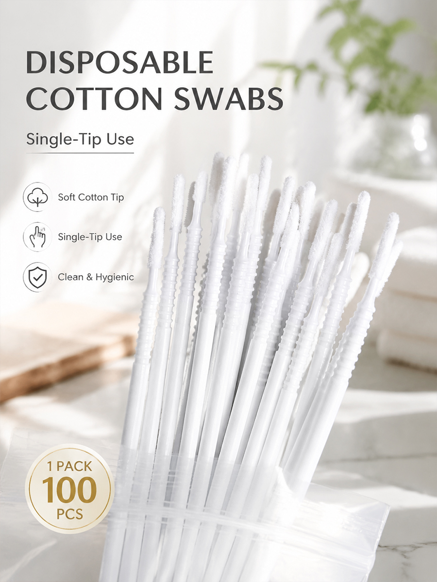 Eyelash Extension Remover - Disposable Long Cotton Swabs Eyelash Extensions