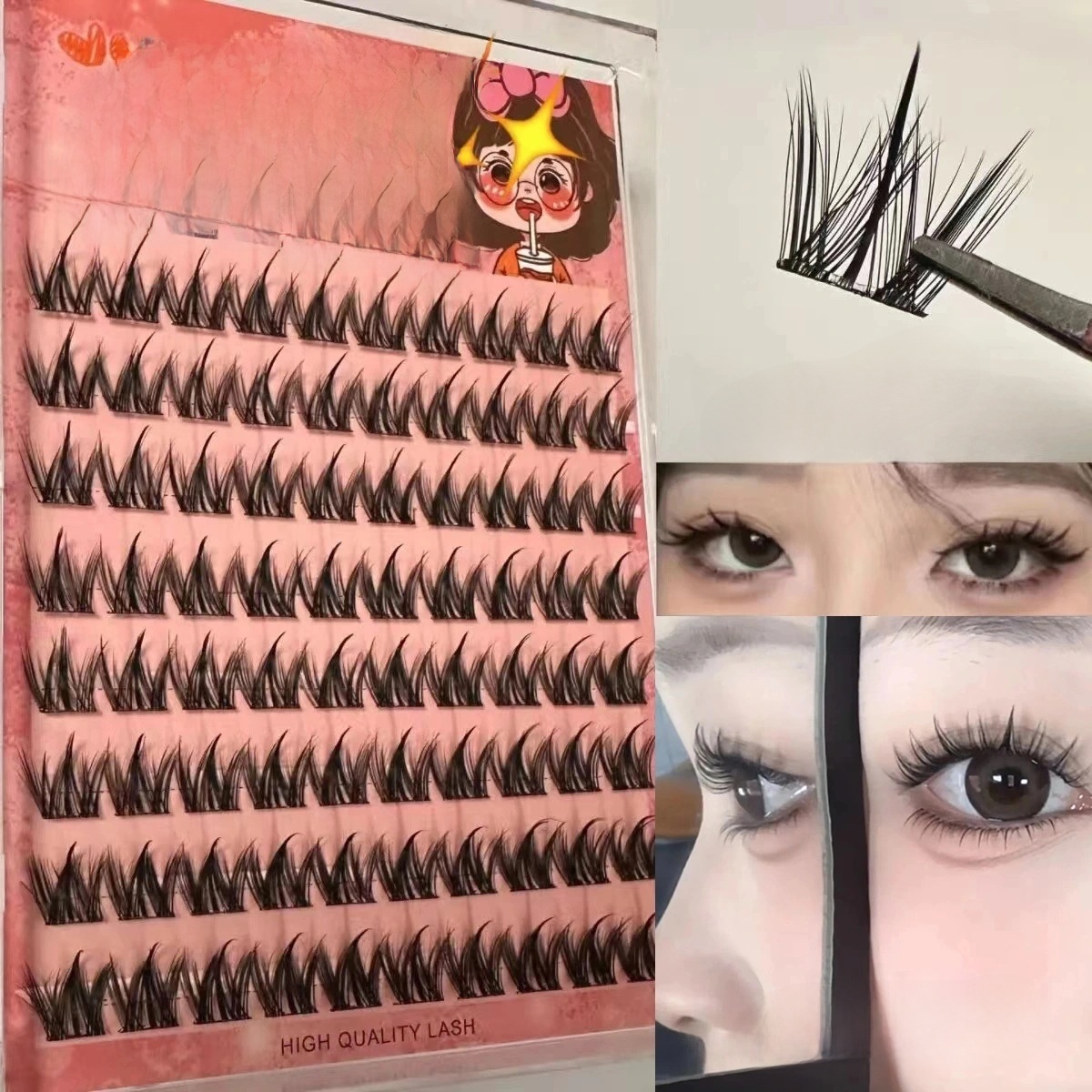 Eyelash Extension No 11 - 100PCS Natural Self Adhesive Eyelashes Clusters
