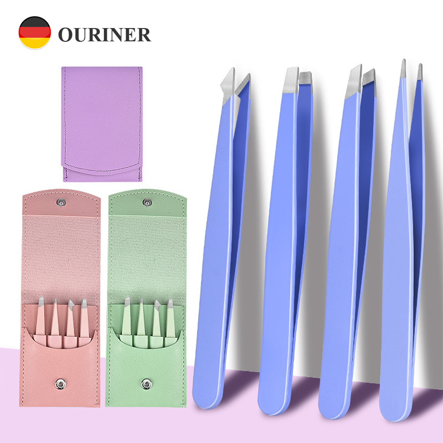 4Pcs Eyebrow Tweezers Hair Rem - Eyelash Extension Remover ulasan dan harga