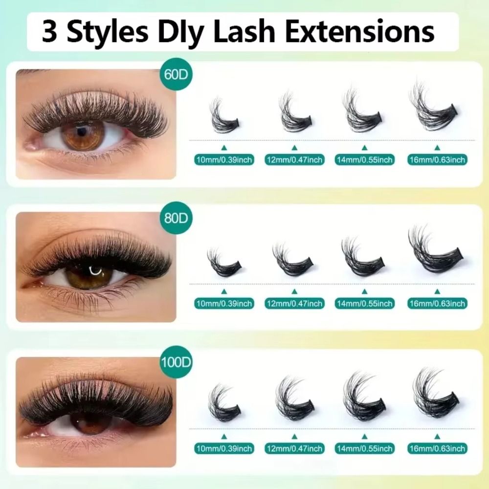 Natural Look False Eyelashes B - Eyelash Extension Cluster ulasan dan harga