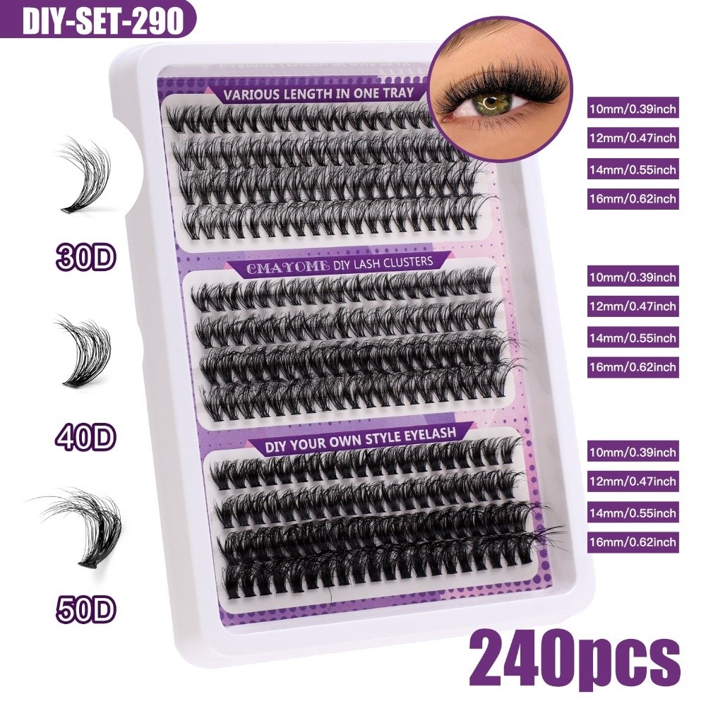 Natural Look False Eyelashes W - Eyelash Extension Wispy Look ulasan dan harga