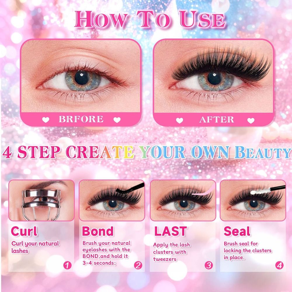Natural Look False Eyelashes W - Eyelash Extension Wispy Look ulasan dan harga