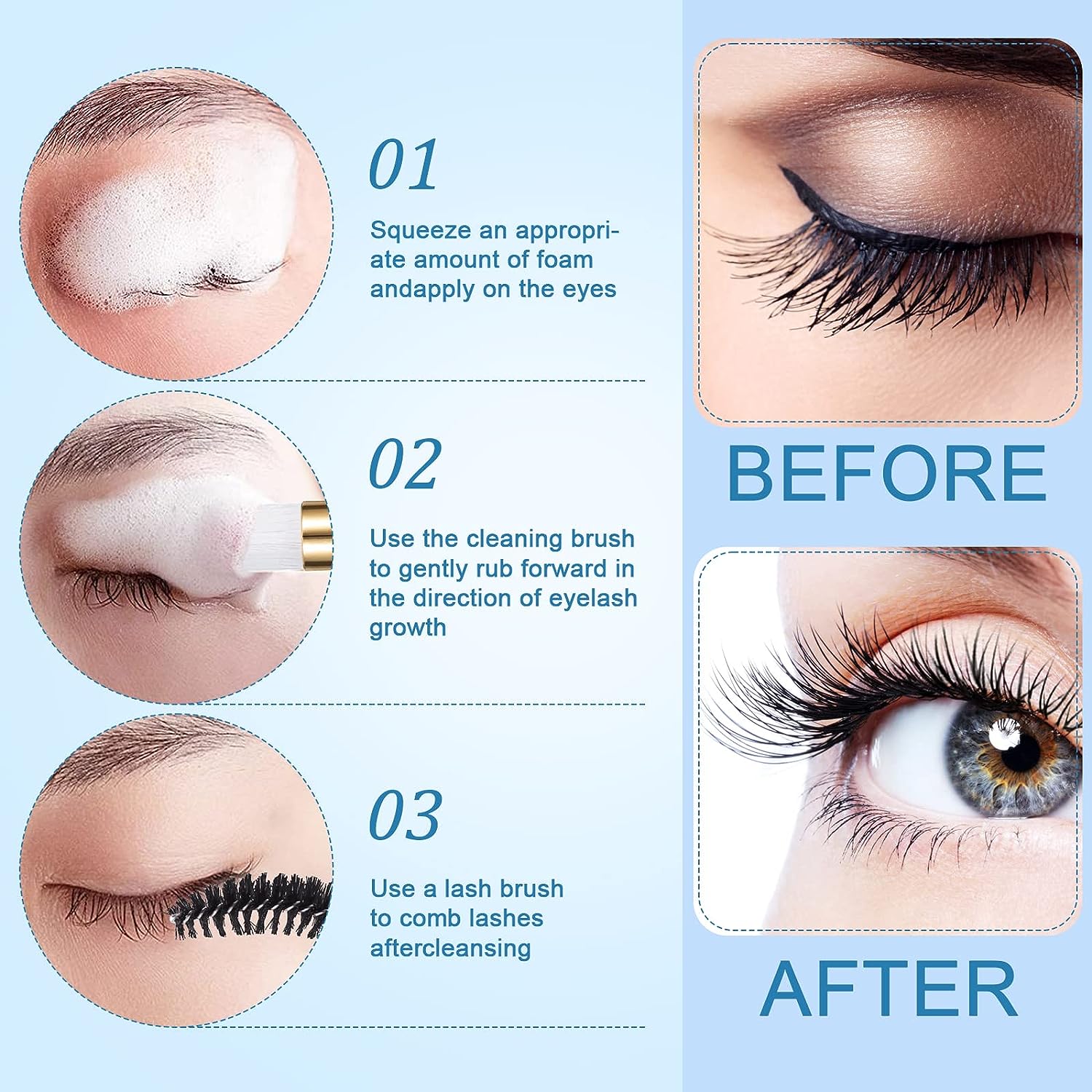 Eyelash Cleaning Set Lash Sham - Eyelash Extension Wash ulasan dan harga
