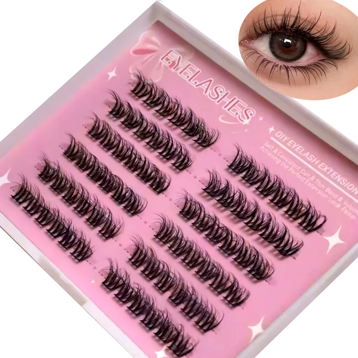 AMSDCN 10 rows false eyelash   - Eyelash Extension For Big Eyes ulasan dan harga