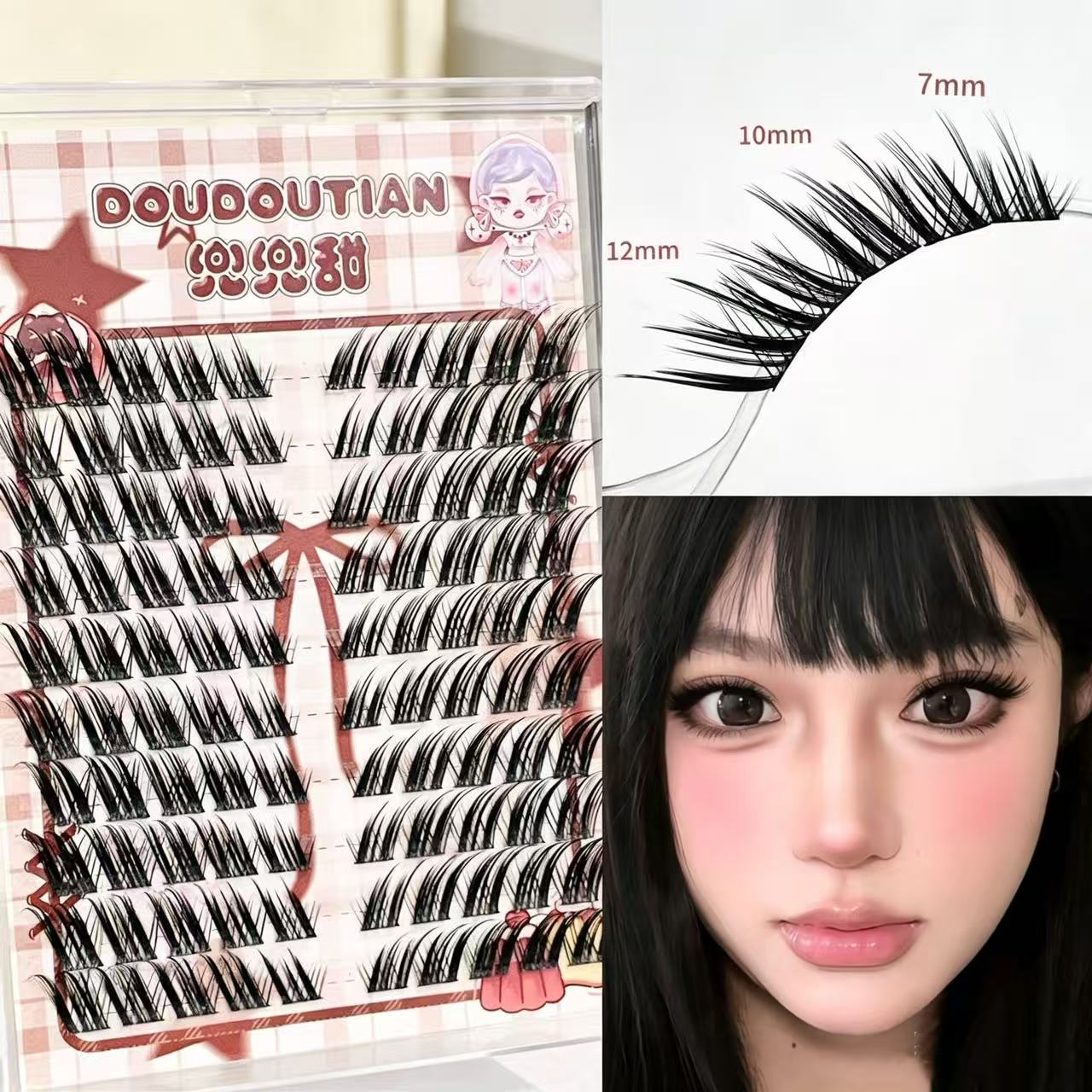 Doudoutian Fox-Style Winged Ey - Eyelash Extension Douyin ulasan dan harga